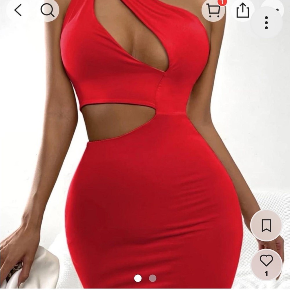SHEIN one shoulder cut out body con dress